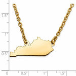Load image into Gallery viewer, 14K Gold or Sterling Silver Kentucky KY State Name Necklace Personalized Monogram
