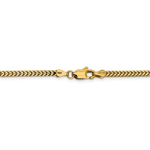 14k yellow gold 2.3mm franco bracelet anklet choker necklace pendant chain