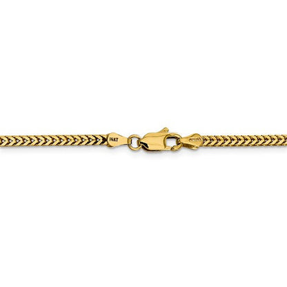 14k yellow gold 2.3mm franco bracelet anklet choker necklace pendant chain