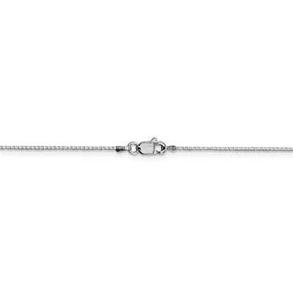 10k white gold 1mm box bracelet anklet choker necklace pendant chain lobster clasp