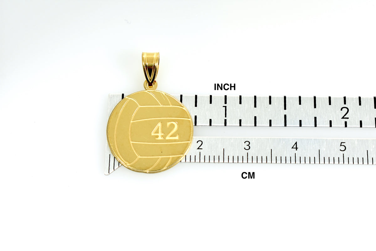 14k 10k gold sterling silver volleyball personalized engraved pendant