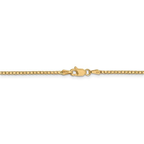 14k yellow gold 1.5 mm polished box bracelet anklet choker necklace pendant chain
