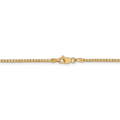 14k yellow gold 1.5 mm polished box bracelet anklet choker necklace pendant chain