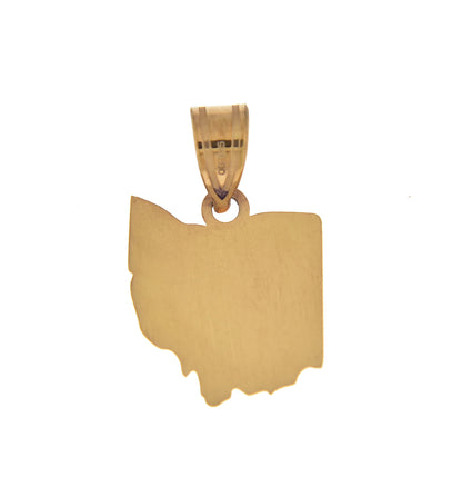 14k gold or sterling silver ohio oh state map pendant charm personalized monogram