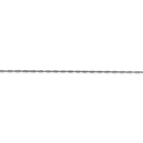 14k white gold 1mm singapore twisted bracelet anklet  choker necklace pendant chain spring ring clasp