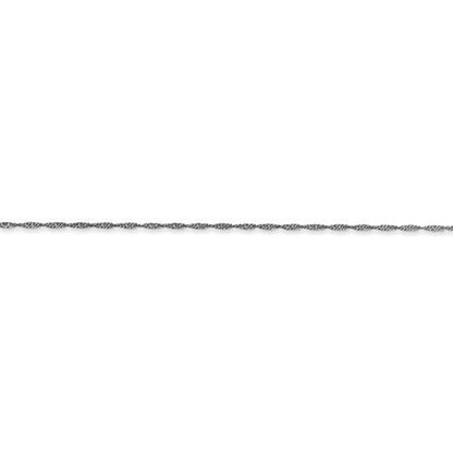 14k white gold 1mm singapore twisted bracelet anklet  choker necklace pendant chain spring ring clasp