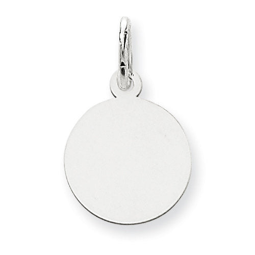 14k white gold 12mm round disc pendant charm letter initial engraved personalized monogram