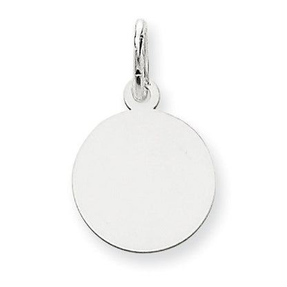 14k white gold 12mm round disc pendant charm letter initial engraved personalized monogram