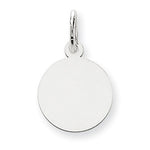 Load image into Gallery viewer, 14K White Gold 12mm Round Disc Pendant Charm Letter Initial Engraved Personalized Monogram
