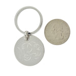 이미지를 갤러리 뷰어에 로드 , Engravable Sterling Silver Round Key Holder Ring Keychain Personalized Engraved Monogram
