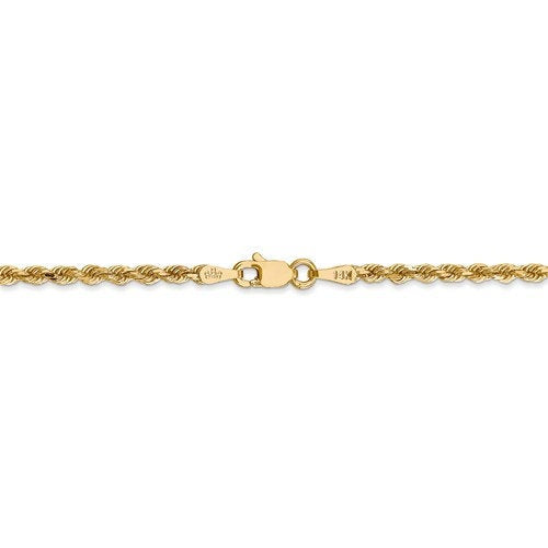 14k solid yellow gold 2.25mm diamond cut rope bracelet anklet choker necklace pendant chain