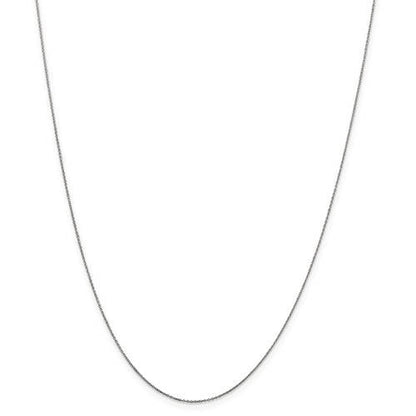 14k white  gold 0.6mm diamond cut cable bracelet anklet choker necklace pendant chain