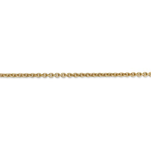14K Yellow Gold 2.2mm Cable Bracelet Anklet Choker Necklace Pendant Chain Lobster Clasp