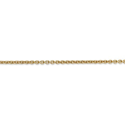 14k yellow gold 2.2mm cable bracelet anklet choker necklace pendant chain lobster clasp