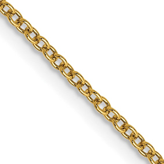 14k yellow gold 1.4mm round open link cable bracelet anklet choker necklace pendant chain