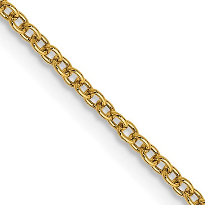 14k yellow gold 1.4mm round open link cable bracelet anklet choker necklace pendant chain