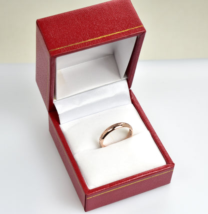 14k rose gold 3mm wedding anniversary promise ring band half round light