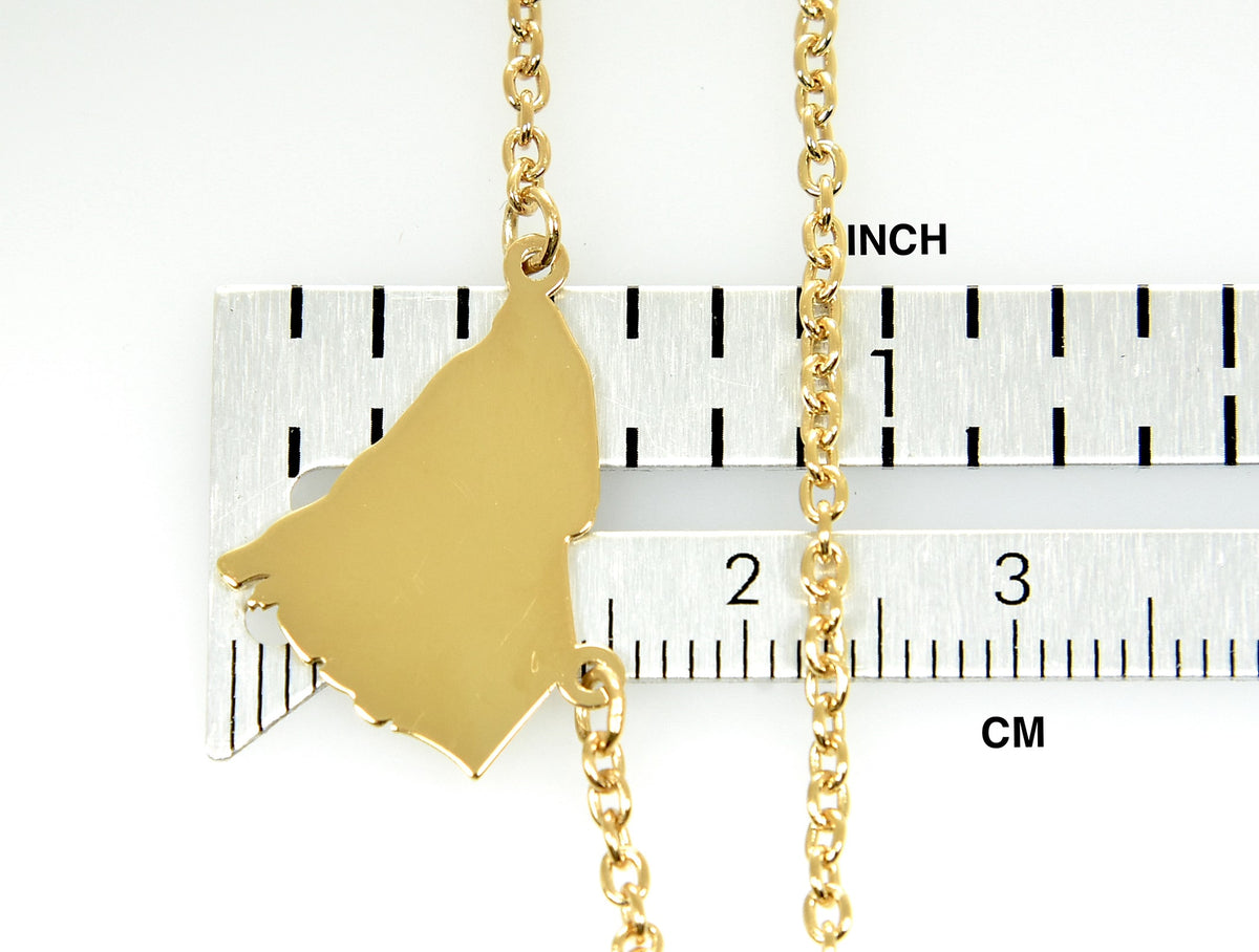 14k gold or sterling silver south carolina sc state name necklace personalized monogram