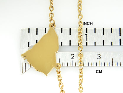 14k gold or sterling silver south carolina sc state name necklace personalized monogram