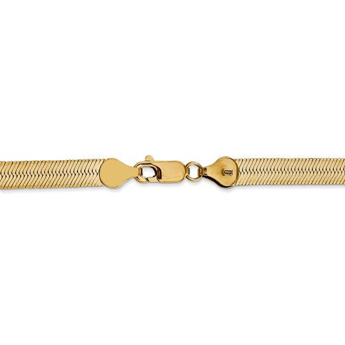 14k yellow gold 5.5mm silky herringbone bracelet anklet choker necklace pendant chain
