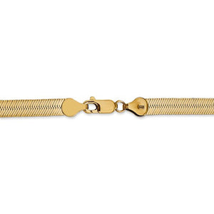 14k Yellow Gold 5.5mm Silky Herringbone Bracelet Anklet Choker Necklace Pendant Chain