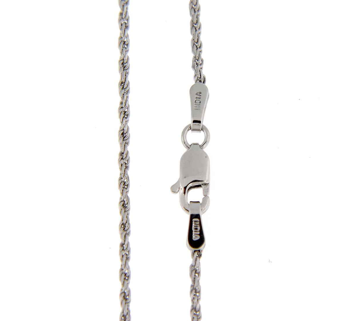 10k white gold 1.50mm diamond cut rope bracelet anklet choker necklace pendant chain