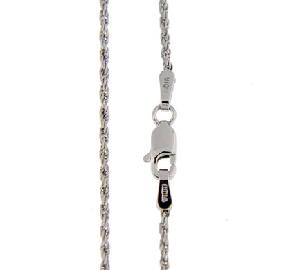 10k white gold 1.50mm diamond cut rope bracelet anklet choker necklace pendant chain