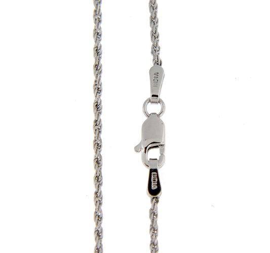 10k white gold 1.50mm diamond cut rope bracelet anklet choker necklace pendant chain