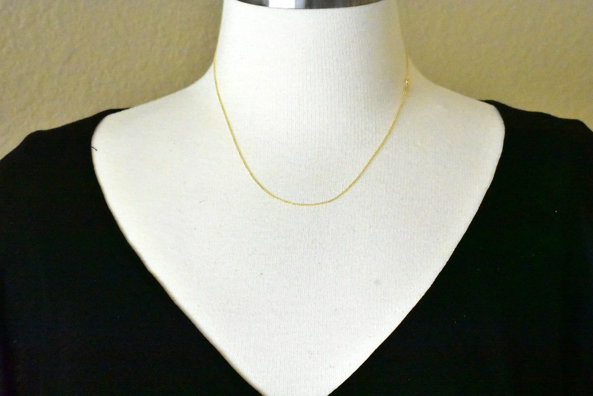 14k yellow gold 0.80mm diamond cut cable bracelet anklet choker necklace chain lobster clasp
