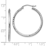 Load image into Gallery viewer, 14k White Gold Diamond Cut Round Hoop Earrings 29mm x 2mm
