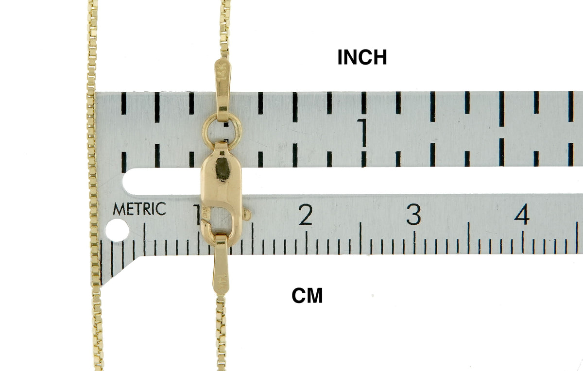 14k yellow gold 0.90mm box bracelet anklet choker necklace pendant chain lobster clasp