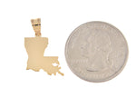 Load image into Gallery viewer, 14K Gold or Sterling Silver Louisiana LA State Map Pendant Charm Personalized Monogram
