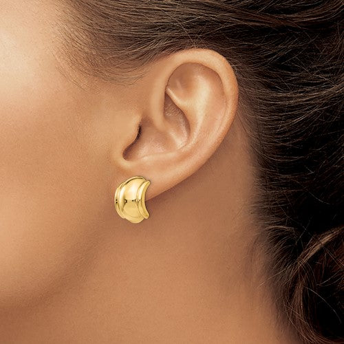 14k yellow gold non pierced clip on earrings