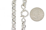 Load image into Gallery viewer, Sterling Silver 8mm Fancy Link Rolo Bracelet Chain Spring Ring Clasp 8 inches
