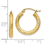Indlæs billede til gallerivisning 14K Yellow Gold Diamond Cut Classic Round Hoop Earrings 19mm x 3mm
