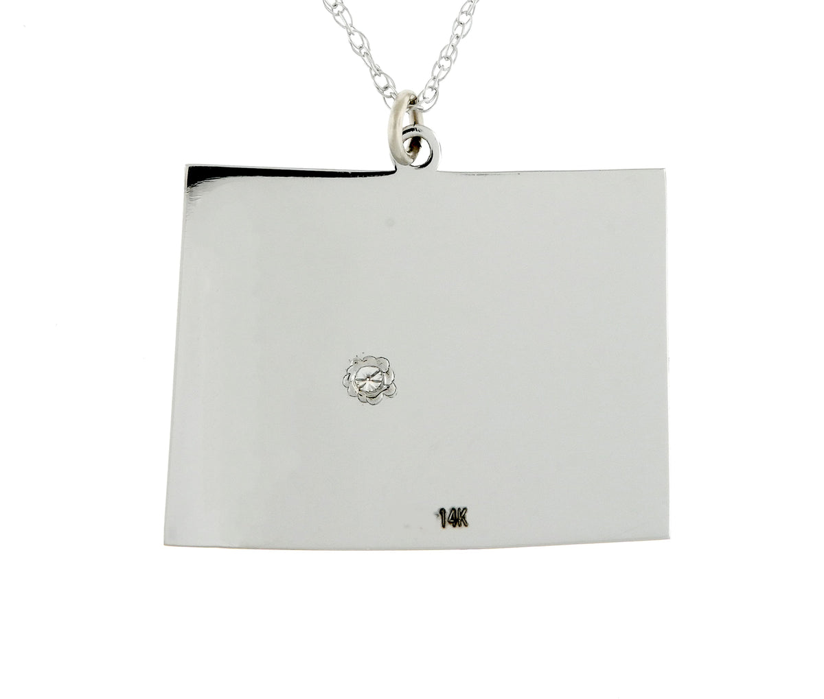 14k 10k yellow rose white gold diamond silver colorado co state map personalized city necklace