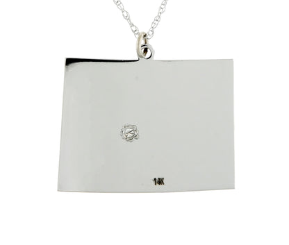 14k 10k yellow rose white gold diamond silver colorado co state map personalized city necklace