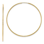 Load image into Gallery viewer, 14k Yellow Gold Extra Large Endless Round Hoop Earrings 65mm x 1.20mm
