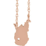 Load image into Gallery viewer, 14k Gold 10k Gold Silver West Virginia WV State Map Necklace Heart Personalized City
