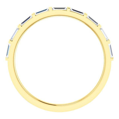 platinum 14k yellow white rose gold 1/4 ctw diamond baguette wedding anniversary band ring