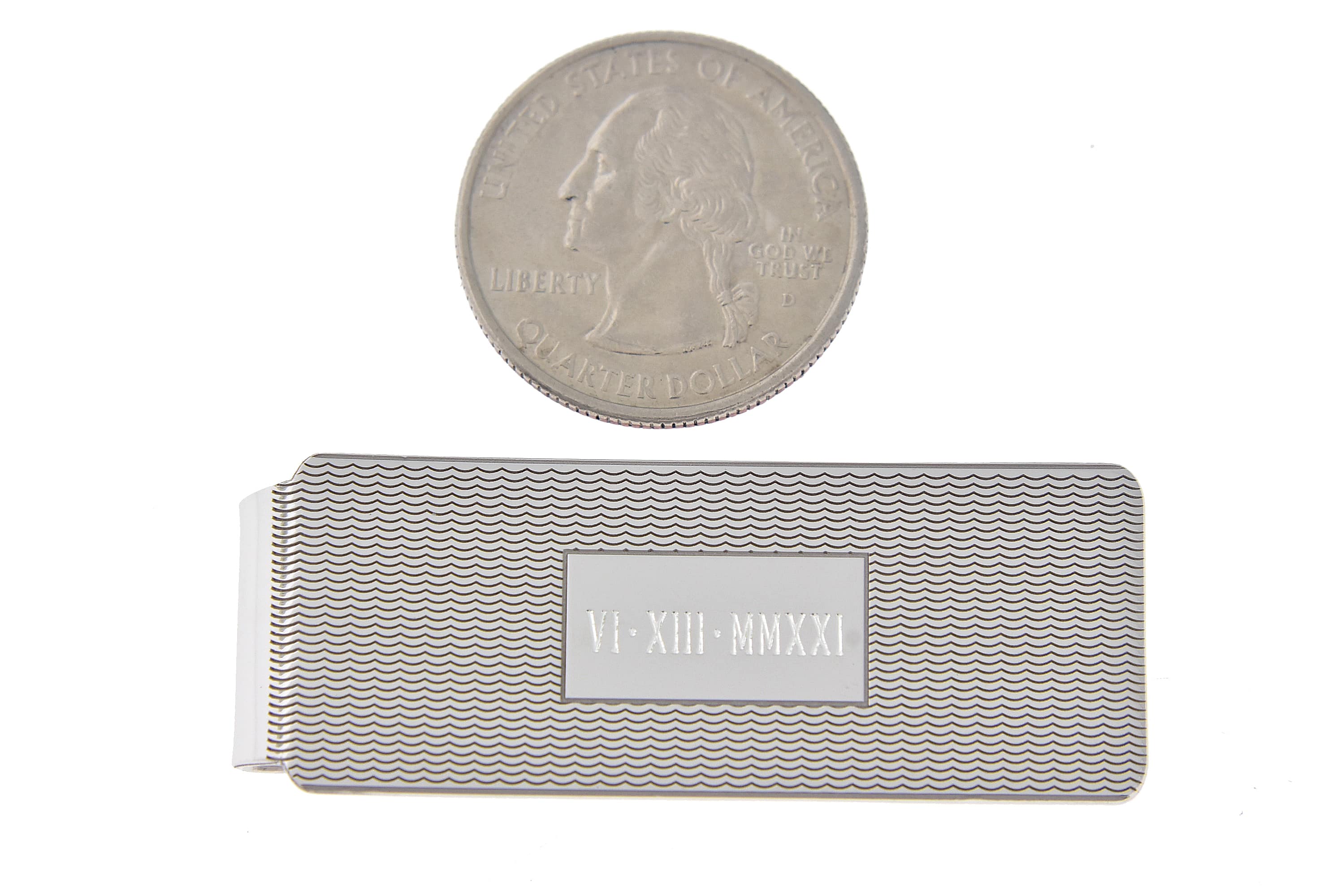 Engravable Solid Sterling Silver Money Clip Personalized Engraved Monogram JJ79