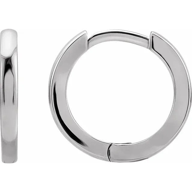 platinum 14k solid yellow rose white gold 20mm classic round huggie hinged hoop earrings