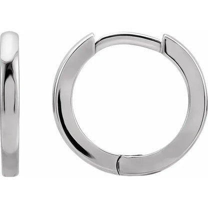 platinum 14k solid yellow rose white gold 20mm classic round huggie hinged hoop earrings