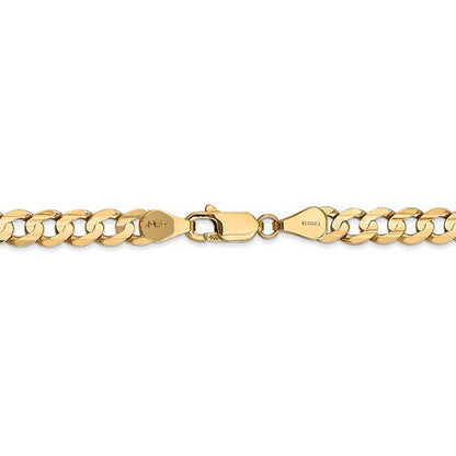 14k yellow gold 5.25mm open concave curb bracelet anklet choker necklace pendant chain