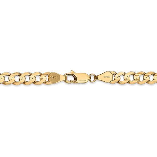 14k yellow gold 5.25mm open concave curb bracelet anklet choker necklace pendant chain