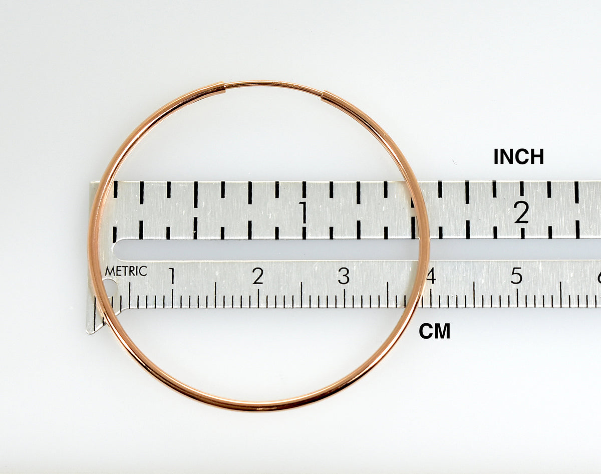 14k rose gold classic endless round hoop earrings 38mm x 1.5mm