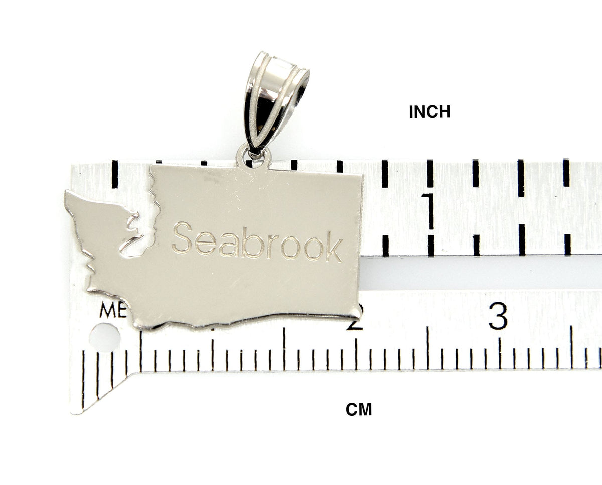 14k gold or sterling silver washington wa state map pendant charm personalized monogram