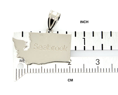 14k gold or sterling silver washington wa state map pendant charm personalized monogram
