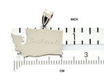 Załaduj obraz do przeglądarki galerii, 14K Gold or Sterling Silver Washington WA State Map Pendant Charm Personalized Monogram
