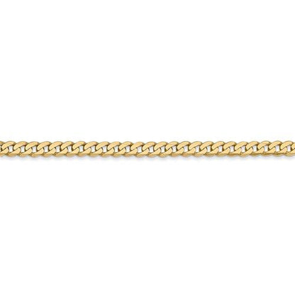 14k yellow gold 2.9mm beveled curb link bracelet anklet choker necklace pendant chain